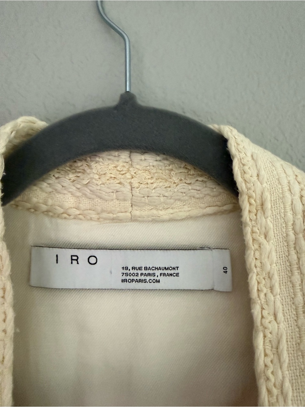 IRO Cream Textured Open Knit Blazer